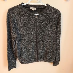 🌟Black/Grey Full Zip Bomber Style Sweater from Smart Set Size Small